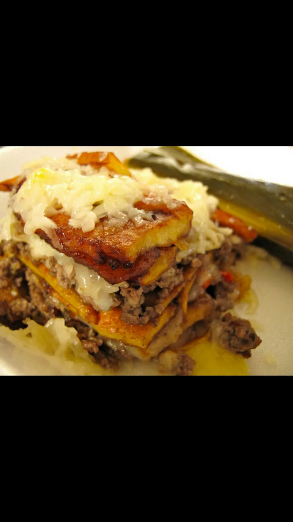 Snapdishの料理写真:Pastelon.  Made like a lasagna instead of pasta we used Ripe yellow plantains for the layers.|Frank Ortizさん