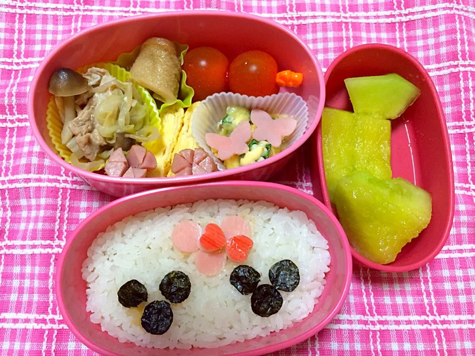 本日の学童弁当〜ミキミニ シルエット弁当〜|こむぎさん