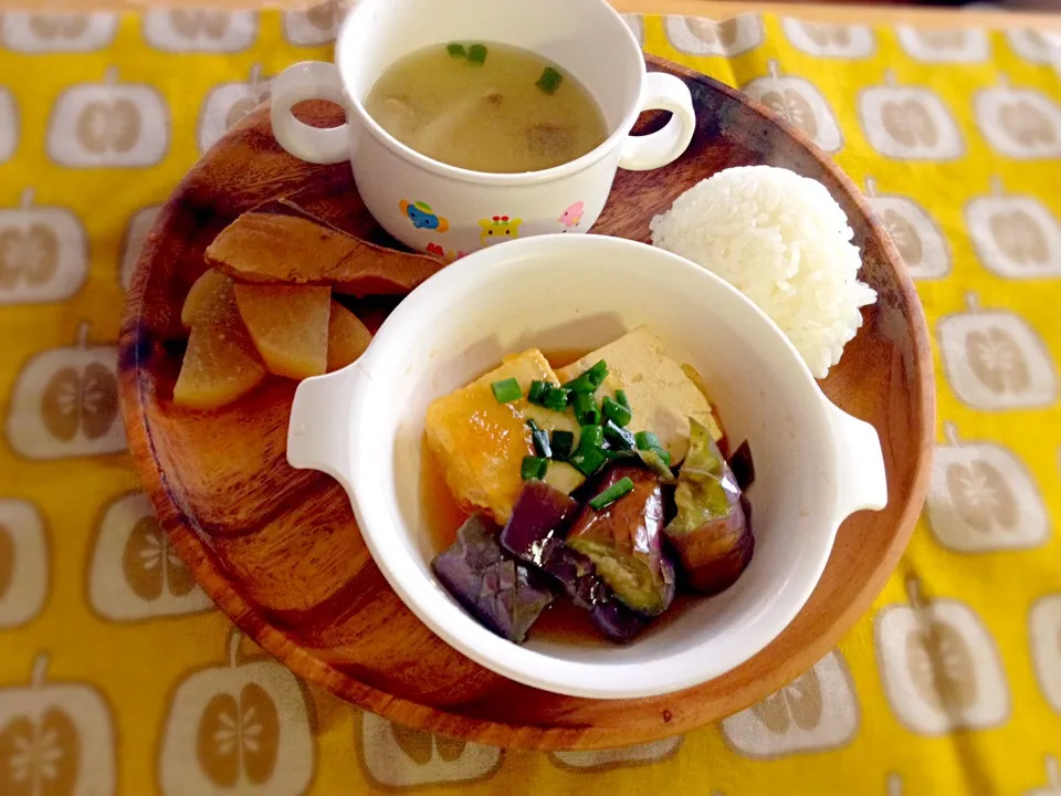 息子夕食 揚げ出しなす＆豆腐|eriさん