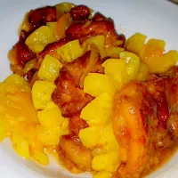 Chicken cutlets with fresh pineapple @|Cat Yoさん