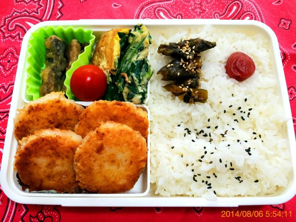 Snapdishの料理写真:旦那ちゃん弁当〜2014.8.6|こんぺいとうさん