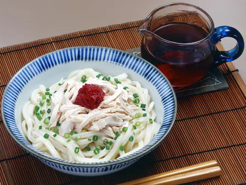 梅とささみの冷やしうどん|ヤマサ醤油公式アカウントさん