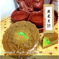 Snapdishの料理写真:Chendol Agar-agar Moon Cake|Winny Yauさん