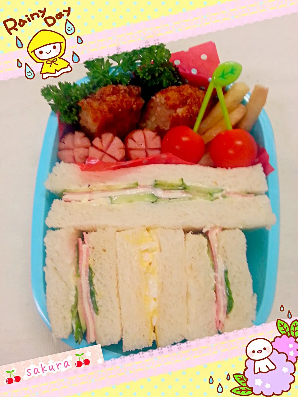 Snapdishの料理写真:サンドイッチのお弁当|桜里さん