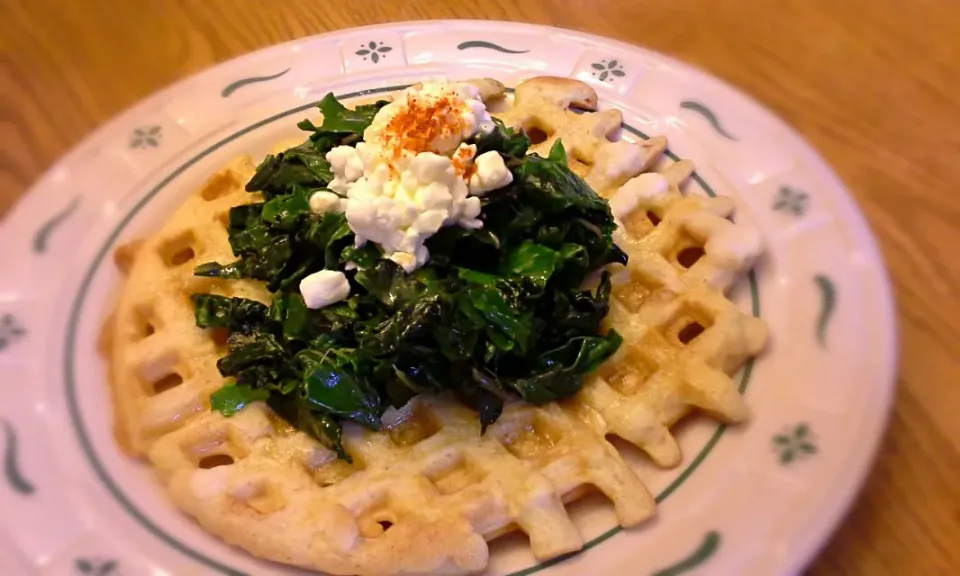 Snapdishの料理写真:Chard and waffles with sage brown butter|Samuel Larsonさん