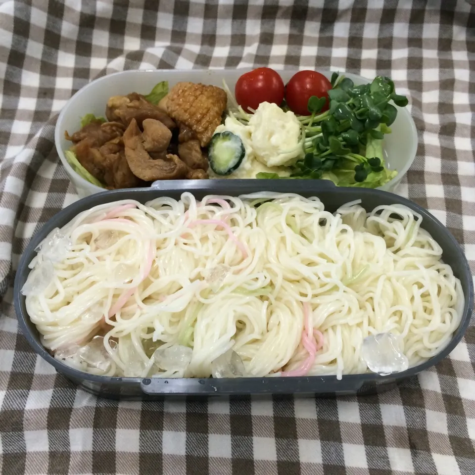 弁当（そうめん、照焼きチキン）|SasaMasa213さん