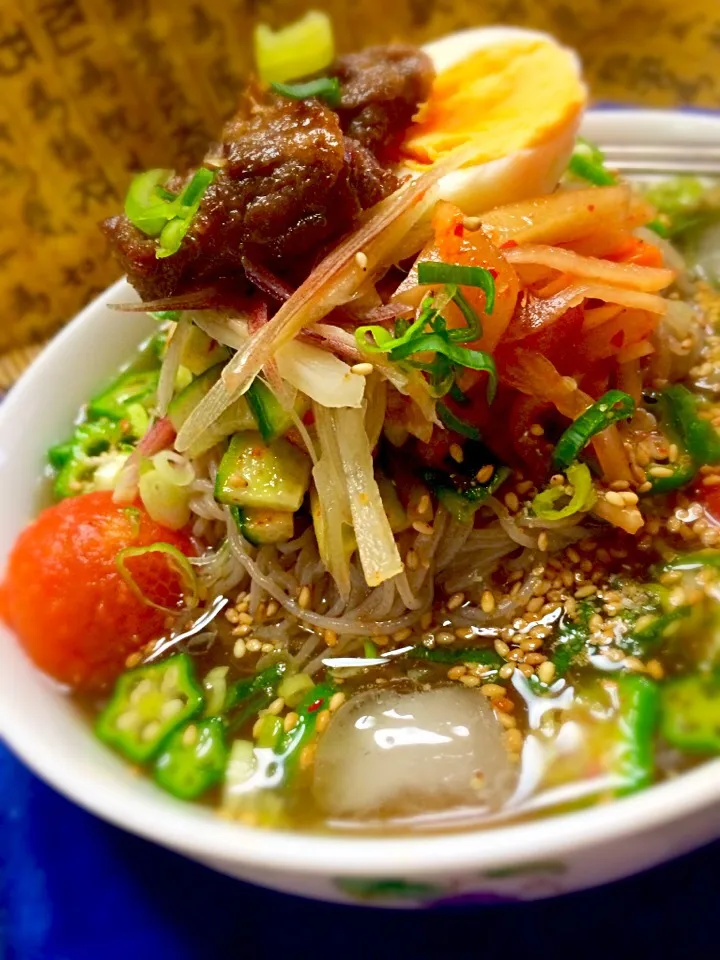 道の駅の新鮮野菜と韓国冷麺물냉면|珍味( ´ ▽ ` )ﾉさん