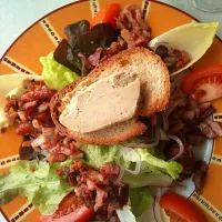 salade atlantide: foie gras, gesiers|Coralieさん