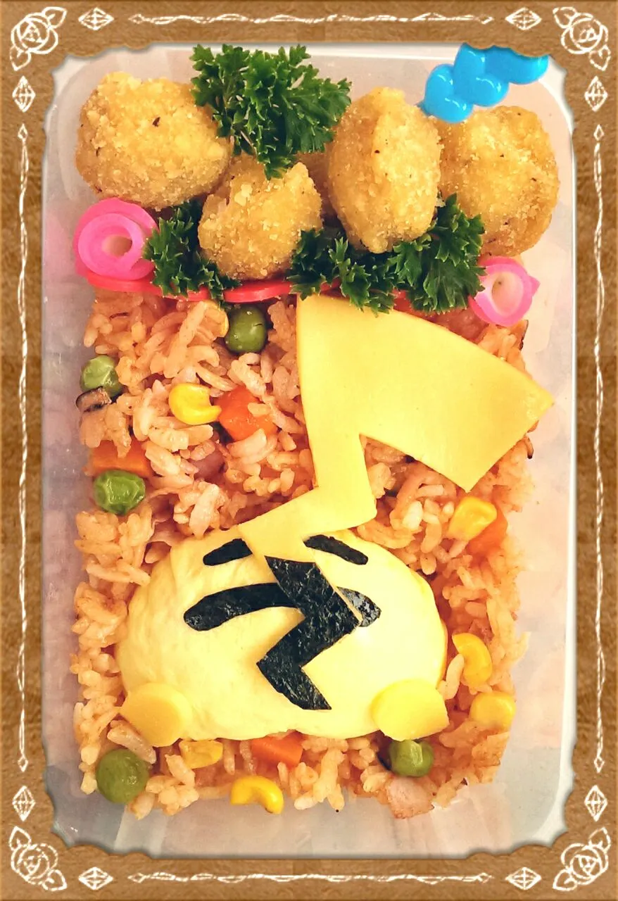 Pikachu School Lunch! キャラ弁(•ө•)♡|The Reinhartsさん