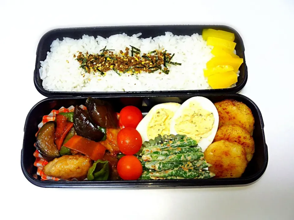 茄子と鶏の中華炒め弁当☆|Michiko  Arakiさん