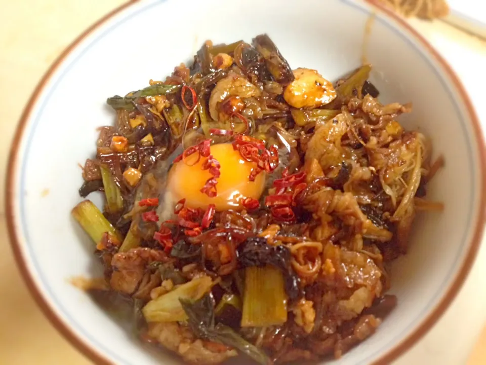 昨夜の残りのすき焼き丼|Kunisanoさん