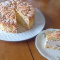 白桃のシャルロットケーキ|ふるいちさん