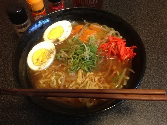 Snapdishの料理写真:マルちゃん正麺、味噌コンソメ味！ू(๑ ›◡ु‹ ๑ ू)✨|サソリさん