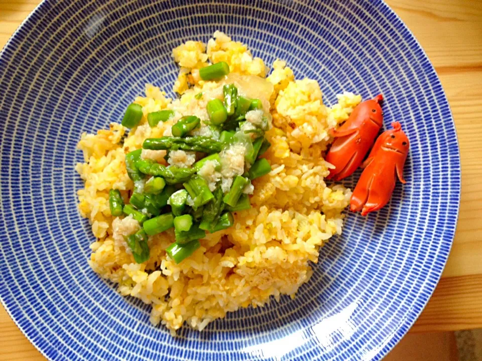 かにとアスパラのあんかけチャーハン|なみさん