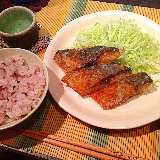 鯖の竜田揚げと純米吟醸|かぴこさん