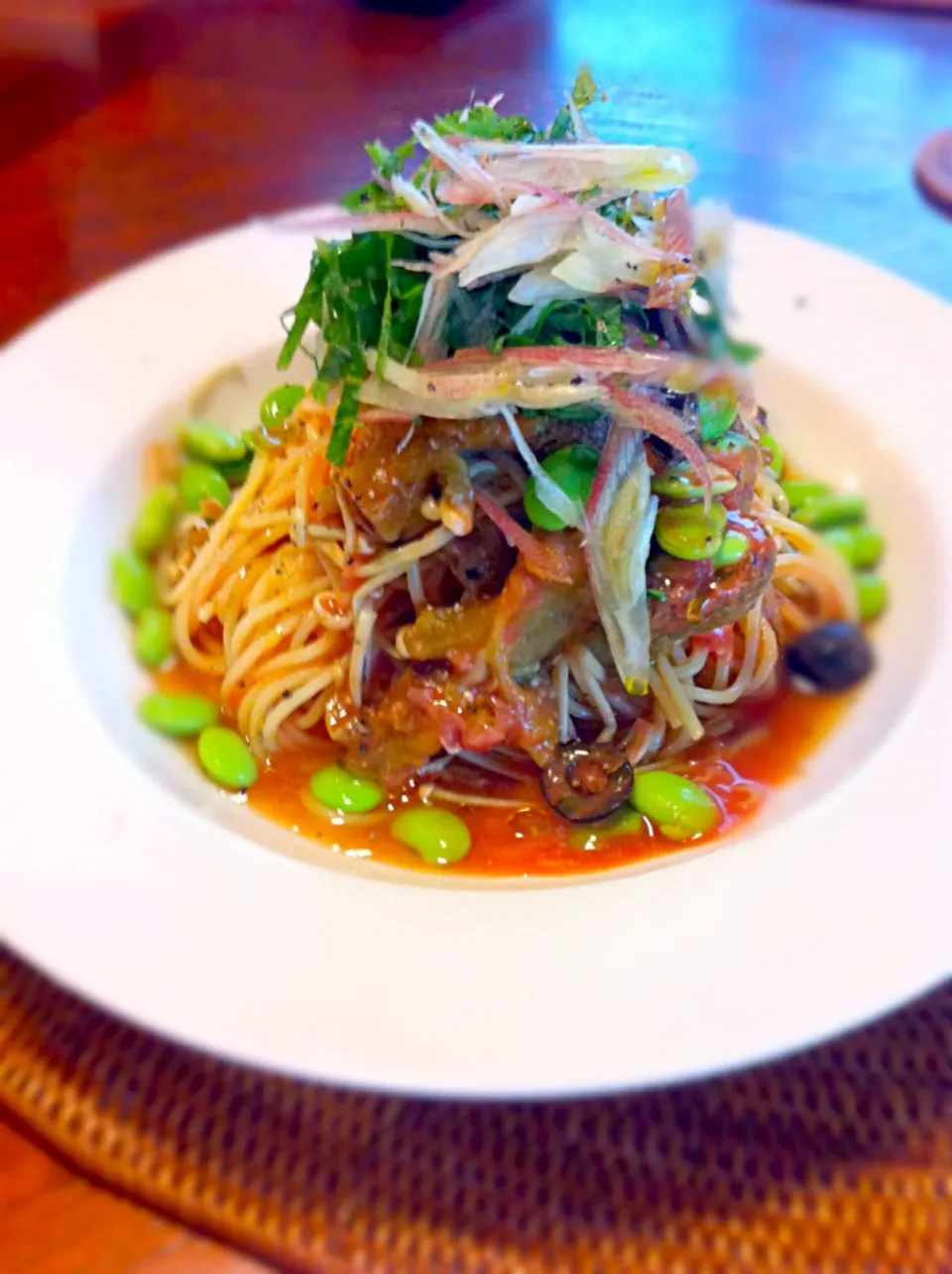 枝豆と焼き茄子の冷製パスタ|板坂智夫さん