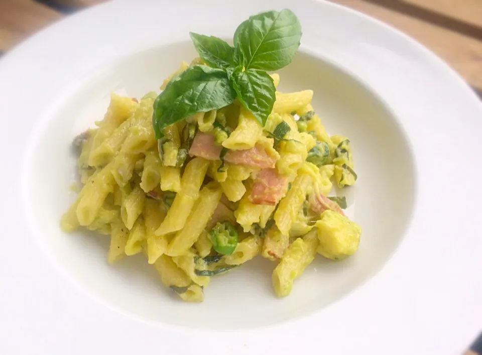 Avocado&okura,bacon penne|Masakiさん