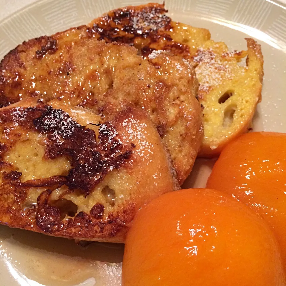 French Toast with Peach Compote|Nanaさん