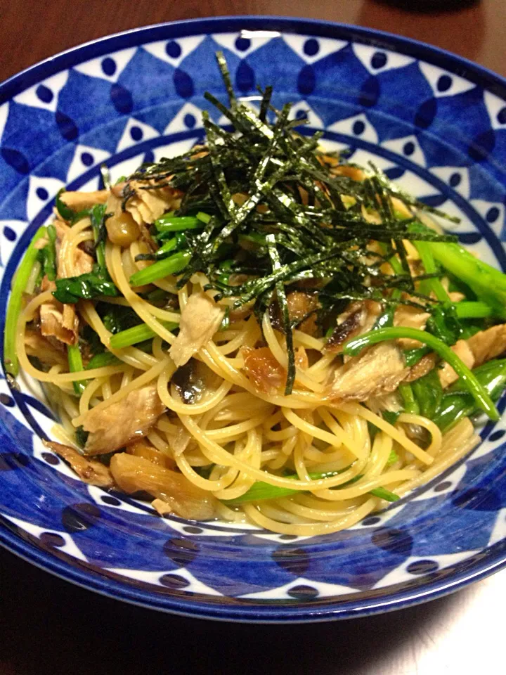 鯖節とほうれん草のペペロンチーノ|ゆかさん