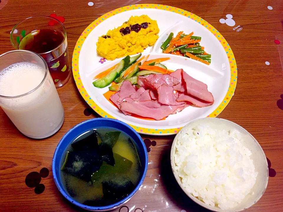 Snapdishの料理写真:かぼちゃサラダといんげんの胡麻和え|まみさん