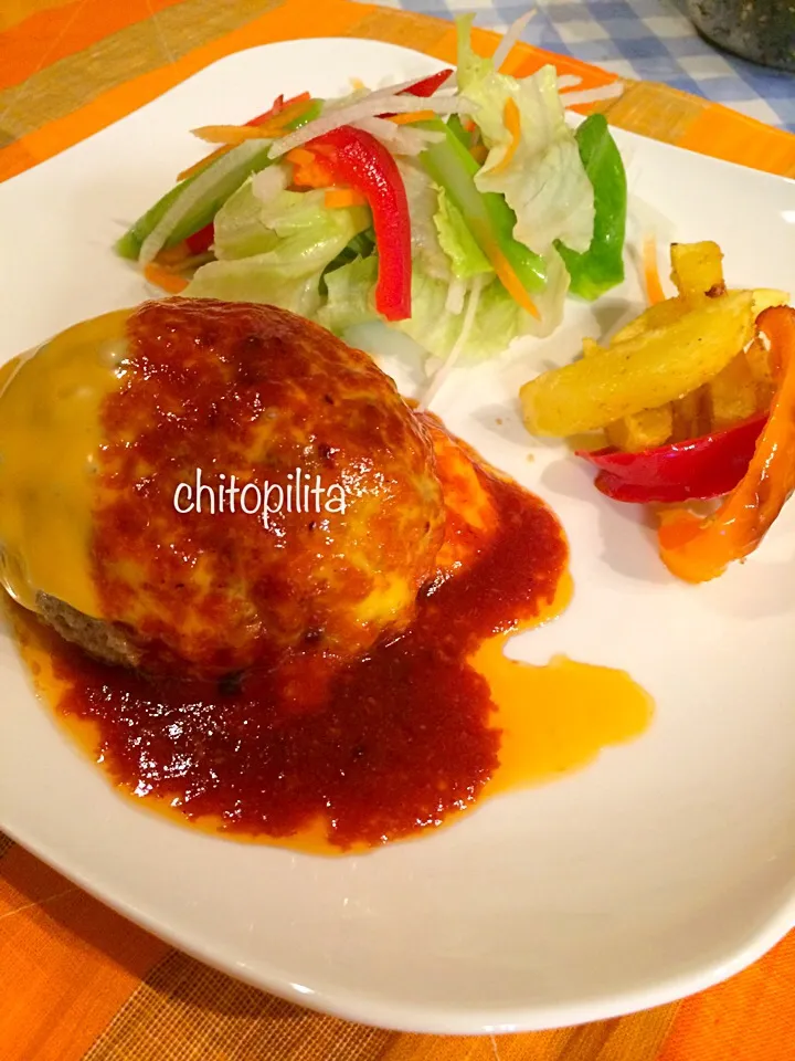 Cheese hamburg steak|chitopilitaさん