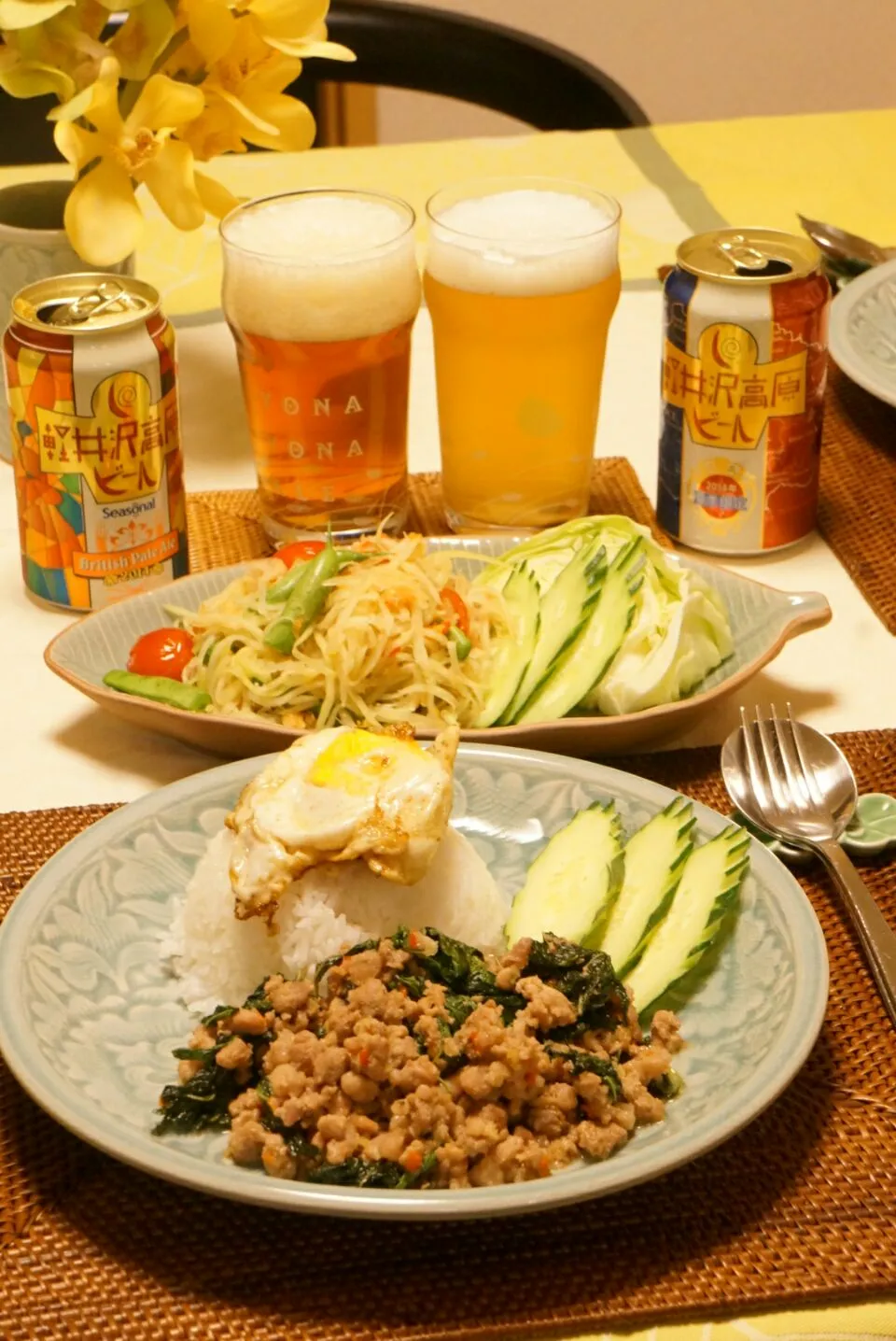 Snapdishの料理写真:よなよな・限定醸造ビールとタイ料理の夕べ|Mieさん