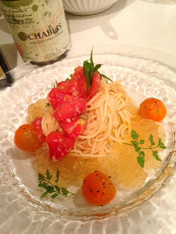 Snapdishの料理写真:🍅の冷製パスタジュレソース|mayonさん