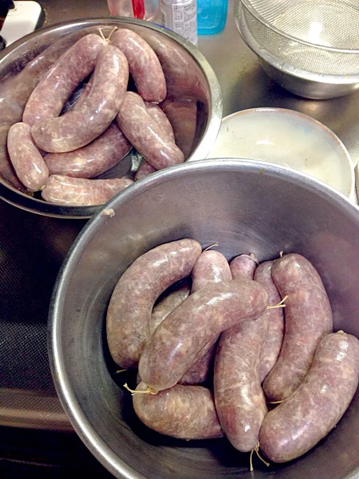 Snapdishの料理写真:Herb sausages ハーブソーセージ|Funky Chefさん