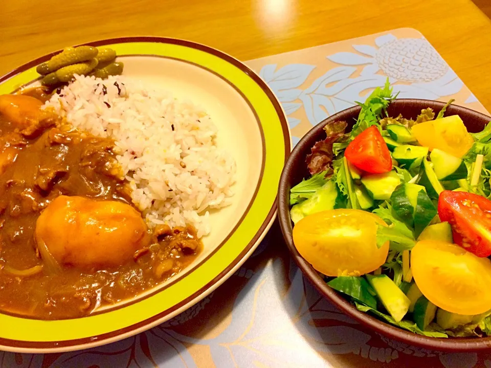 カレーで夕食🍴🍴|かずみさん