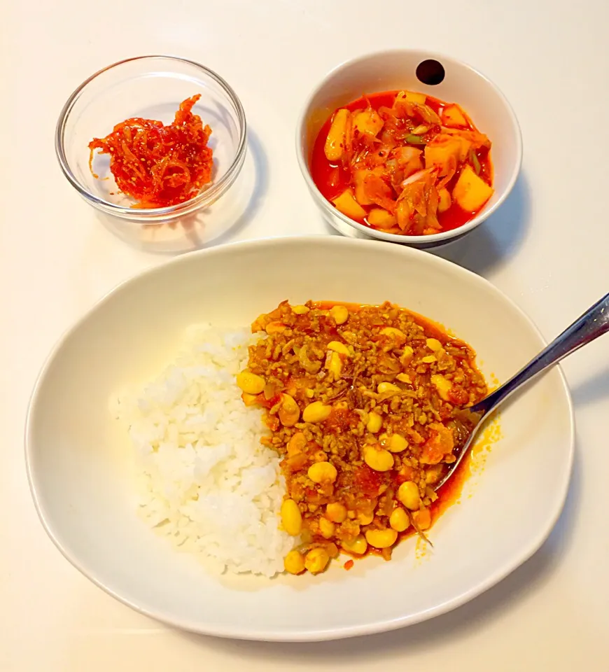 大豆と挽き肉カレー|ささしゅうさん