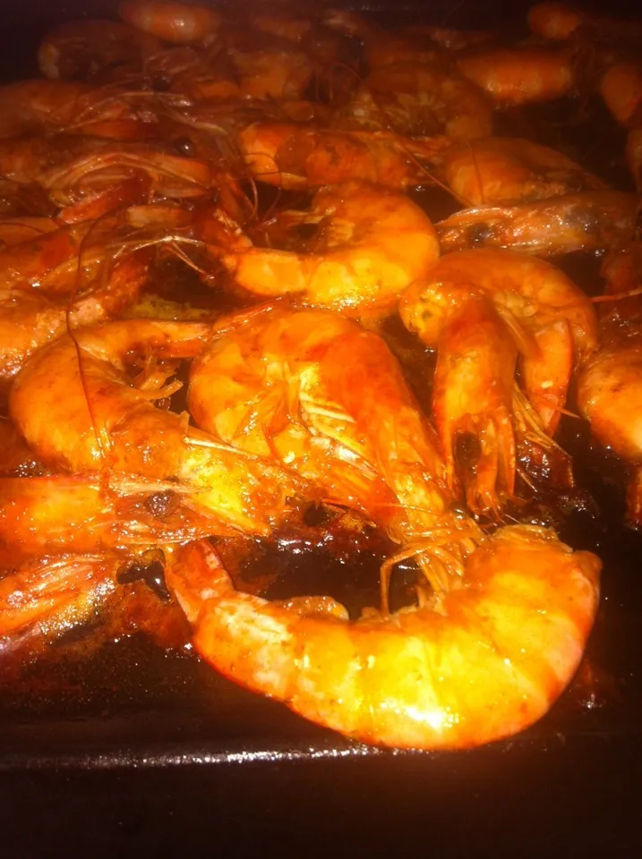 Gambas marinées (marinated King prawns) à la plancha.|PHILIPPEさん