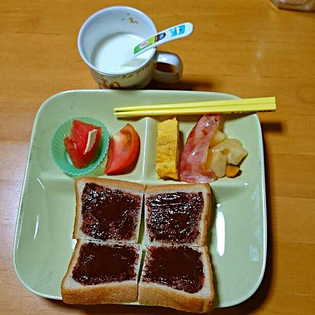 Snapdishの料理写真:次女作ぼっちゃんの朝食|ふみぃさん