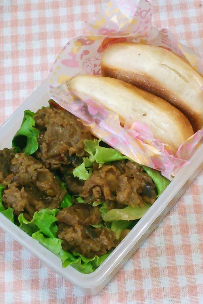 8/12 キーマカレーでパン弁当|オオトモさん