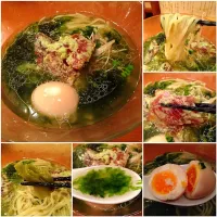 Snapdishの料理写真:投稿1000UP記念！ 冷やし海苔そば＋味玉@饗くろ㐂(秋葉原)