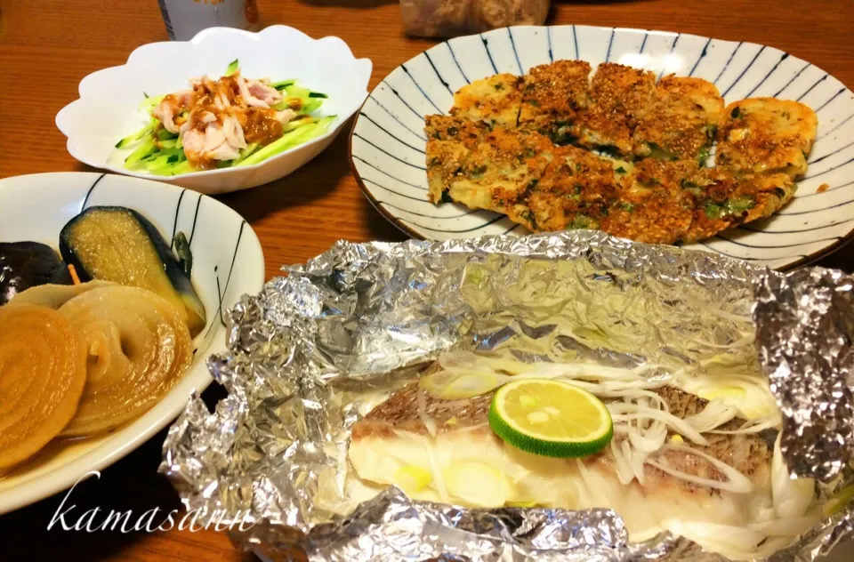 チョス ♪さんの料理 ✨モチモチネギチー焼き✨ 鯛のホイル焼きなど〜♪|かまさん