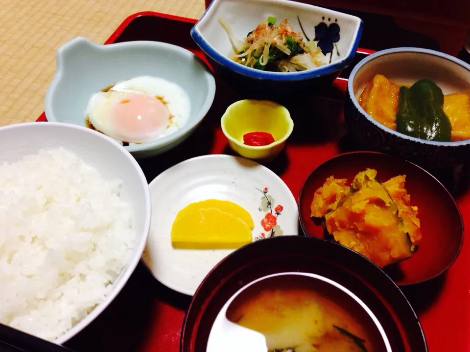 【山形 肘折温泉】ゑびす屋の湯治プラン 朝ごはん ＋  朝市で買ったかぼちゃの煮物|hiroさん