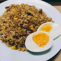 ข้าวกล้องผัดธัญพืช+ ไข่ต้ม|cherryさん