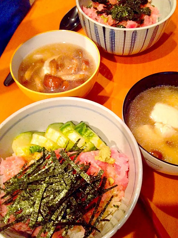 ネギトロ丼＆豆腐となめこ汁|ch＊K*∀o(^^*)♪さん