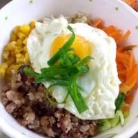 Korean Style Pork Mince Rice #korean #rice #egg #pork|BoMamaさん