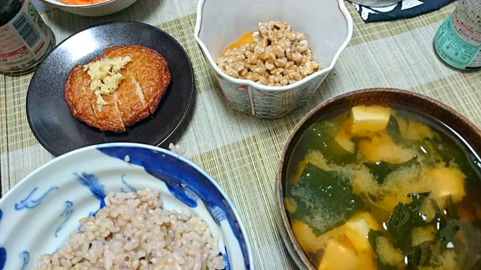 さつま揚げ＆納豆＆豆腐の味噌汁|まぐろさん