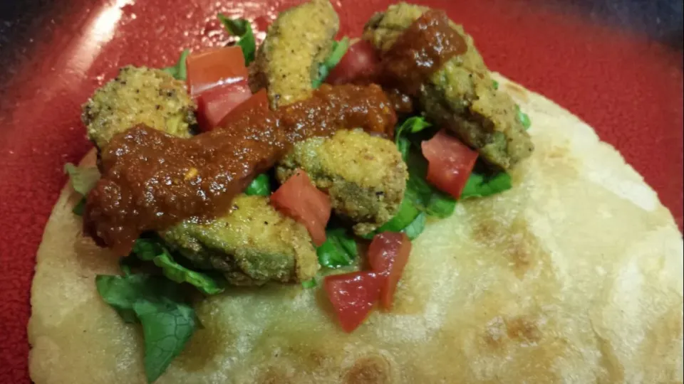 Fried avocado taco with salsa roja #taco #homemade|Culinary Kissesさん