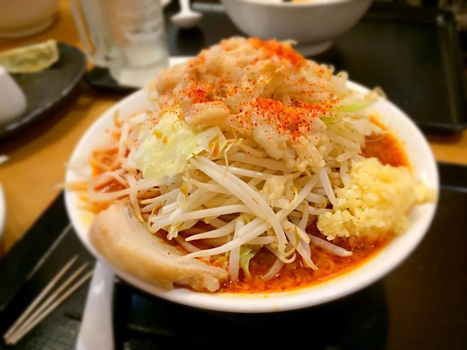 辛ラーメン、全部増し。ラーメンと戦った感じ(-｡-;とりふあにしなくて良かった|土屋幸治さん