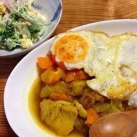 畑で採れた野菜でスープカレー|こけしちゃんさん