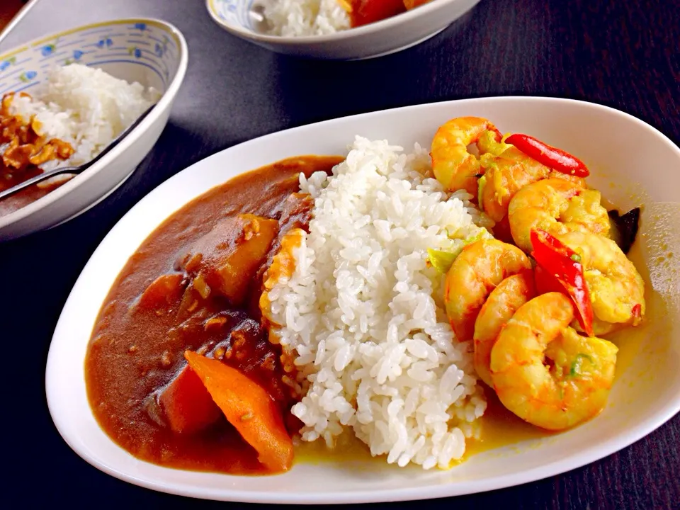 インドネシアスパイシー海老カレーAND日本カレー|viviさん