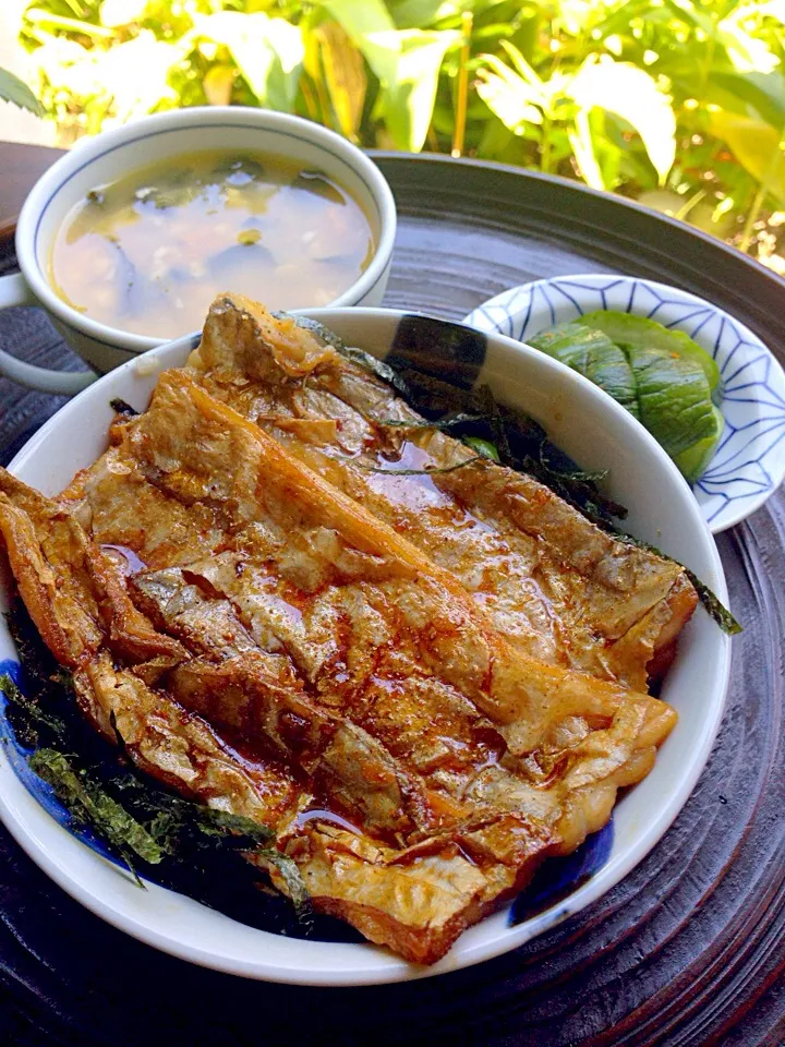 釣りたて太刀魚照り焼き丼♪|ちーちさん