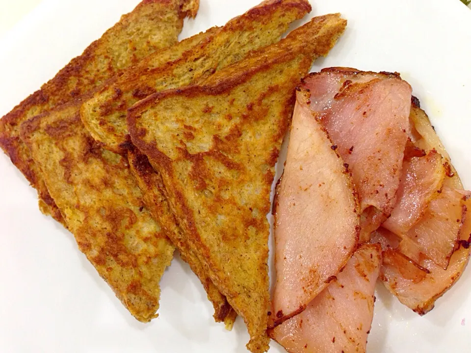 French toast with apple baked ham|wei weiさん