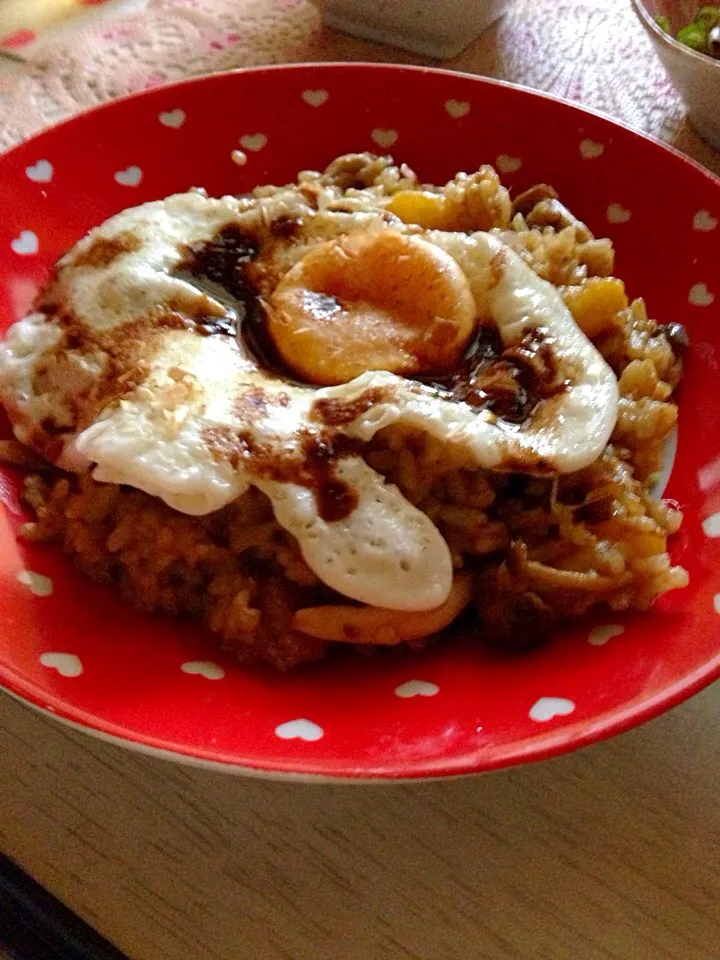 キノコカレーリゾット目玉焼きのせ|あやにん食堂さん