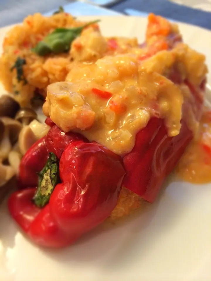 Snapdishの料理写真:Bell Peppers Stuffed with seafood;)|aястасияさん