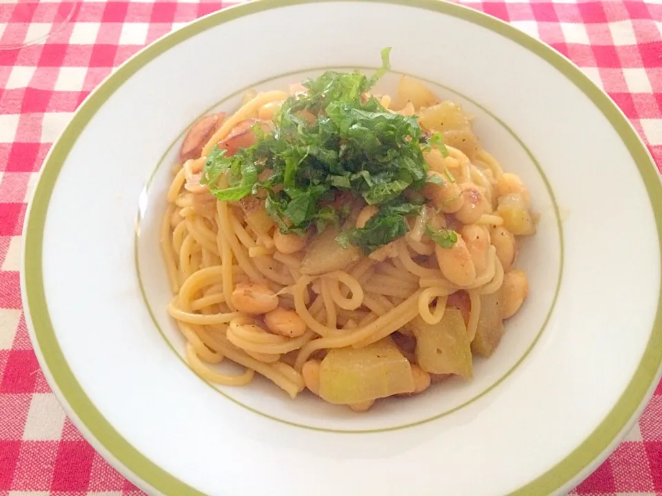 冬瓜と大豆の柚子胡椒パスタ|ここあさん