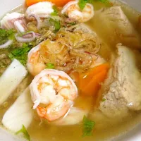 Soft boiled rice with Seafood|Theerayut Jingjitさん